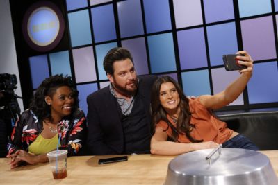 Judges Jamika Pessoa, Scott Conant and Danica Patrick take a selfie, as seen on Food Network's Chopped Junior, Season 3.