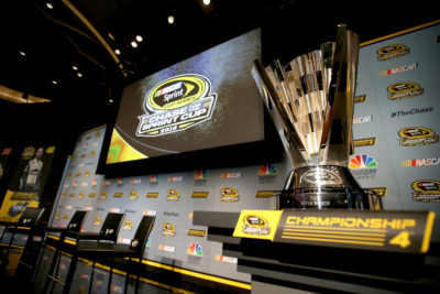 MIAMI BEACH, FL - NOVEMBER 17: The NASCAR Sprint Cup trophy sits on display during media day for the NASCAR Sprint Cup Series Championship at the Loews Hotel on November 17, 2016 in Miami Beach, Florida. (Photo by Sean Gardner/NASCAR via Getty Images)