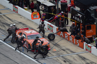 FORT WORTH, TX - NOVEMBER 05: Daniel Suarez, driver of the #19 ARRIS Toyota, pits during the NASCAR XFINITY Series O'Reilly Auto Parts Challenge at Texas Motor Speedway on November 5, 2016 in Fort Worth, Texas. (Photo by Jared C. Tilton/Getty Images)